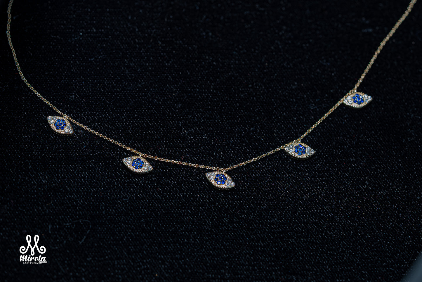 14k evil eye yellow gold with diamond