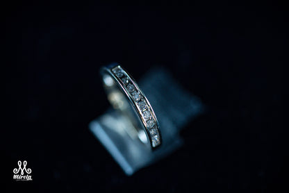 14K White Gold Half-Eternity Diamond Band