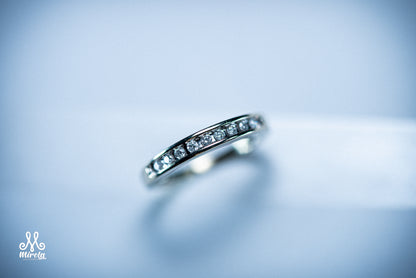 14K White Gold Half-Eternity Diamond Band