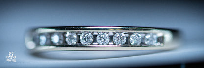 14K White Gold Half-Eternity Diamond Band