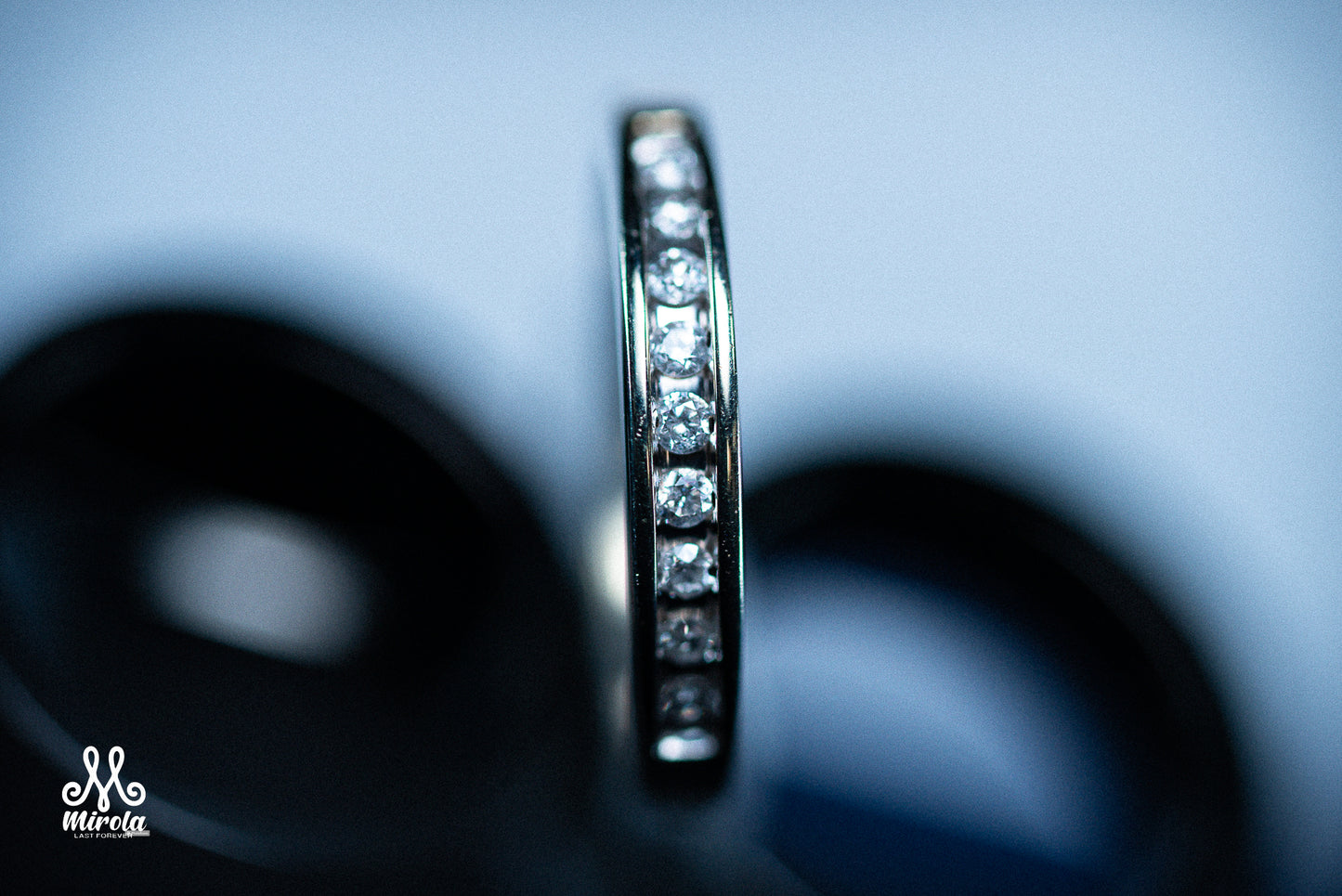 14K White Gold Half-Eternity Diamond Band