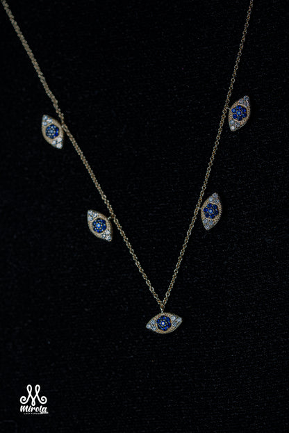 14k evil eye yellow gold with diamond