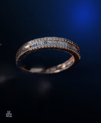 14K Rose Gold Diamond Band