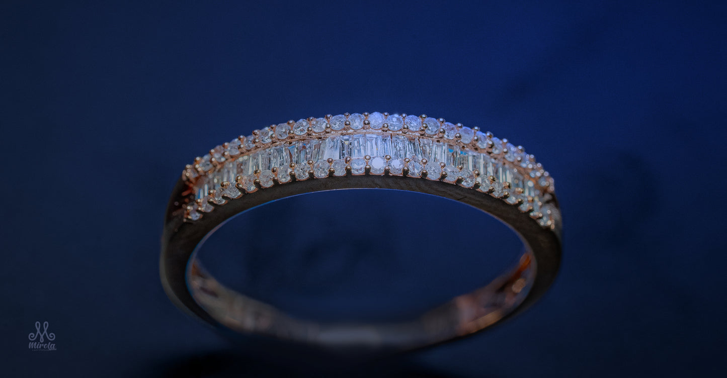 14K Rose Gold Diamond Band