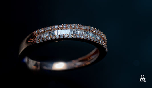 14K Rose Gold Diamond Band