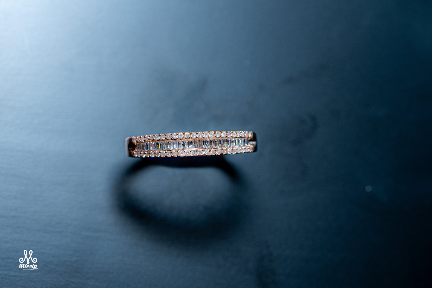 14K Rose Gold Diamond Band