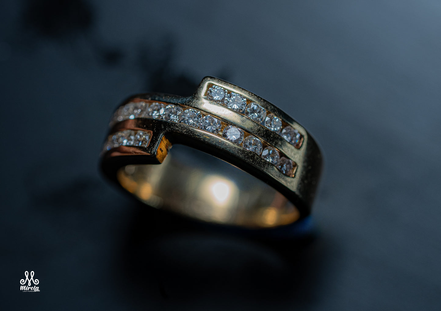 14K Yellow Gold Diamond Wrap Ring