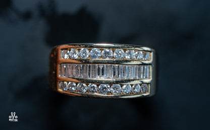 Men's 14K Yellow Gold Baguette Diamond Band Ring