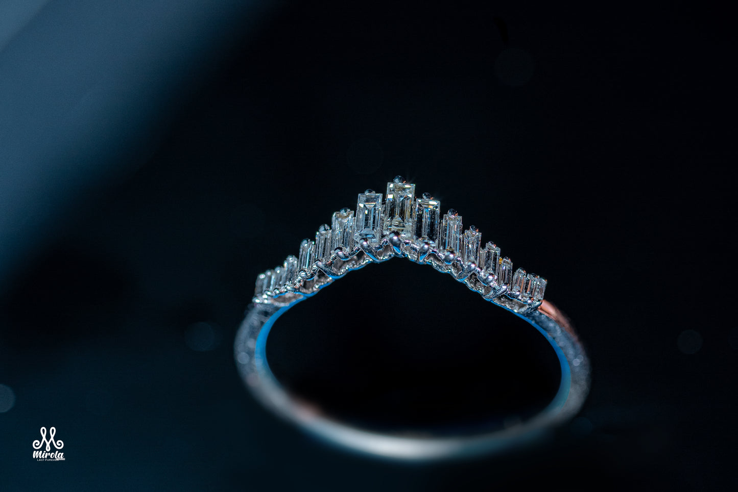 Baguette Diamond Ring in White Gold