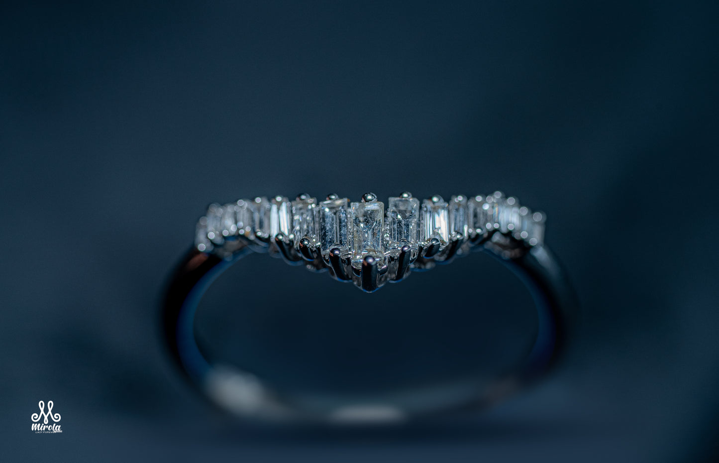 Baguette Diamond Ring in White Gold