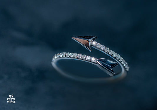 Diamond Arrow Ring in 14K white gold