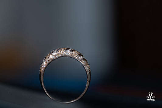 14K rose gold diamond band