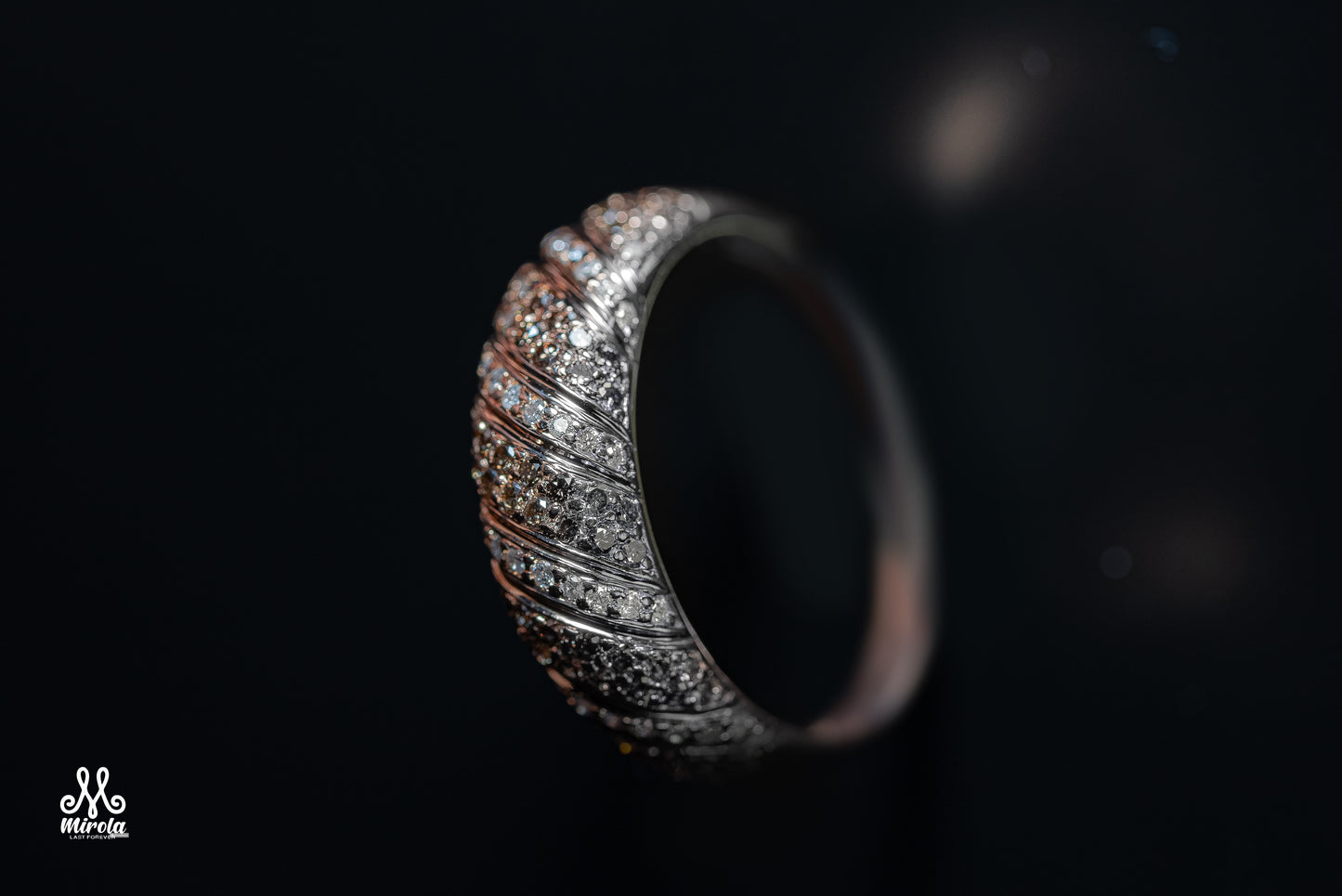 14K rose gold diamond band