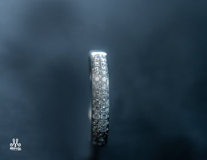 Diamond band made with 14K white gold