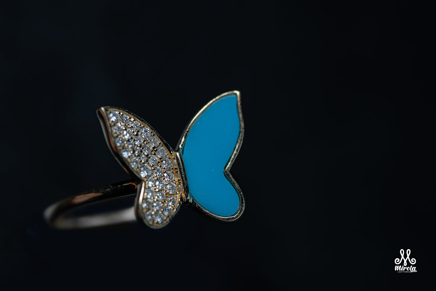 14K Butterfly Diamond Ring