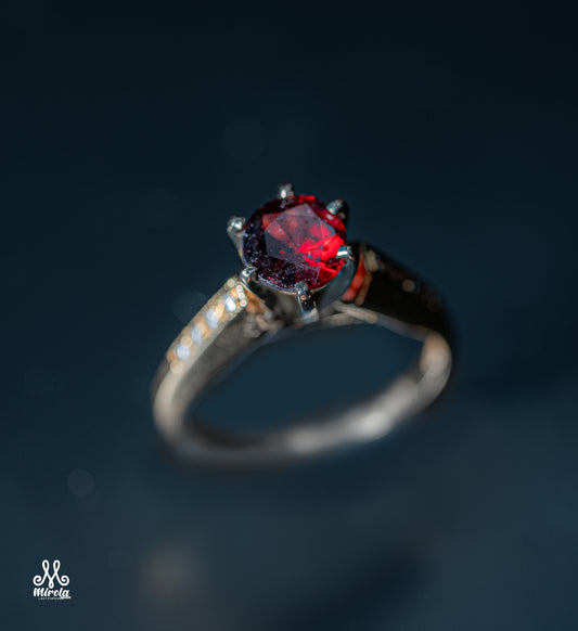 14k Exquisite Ruby and Diamond Engagement Ring