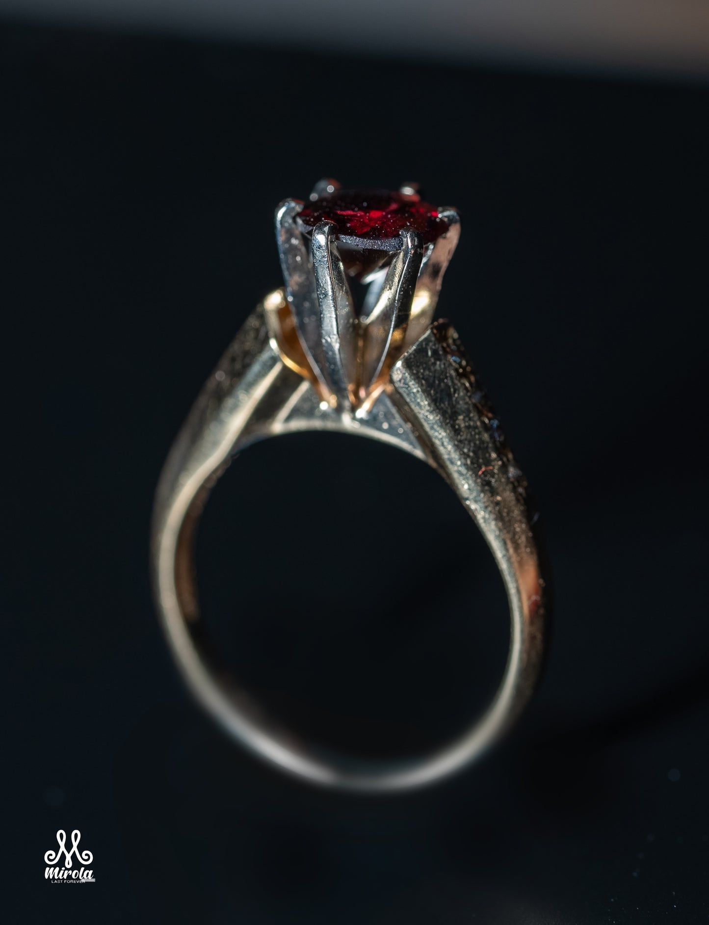 14k Exquisite Ruby and Diamond Engagement Ring