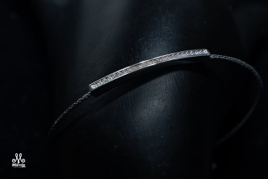 Wire Diamond Bangle in 14k White Gold