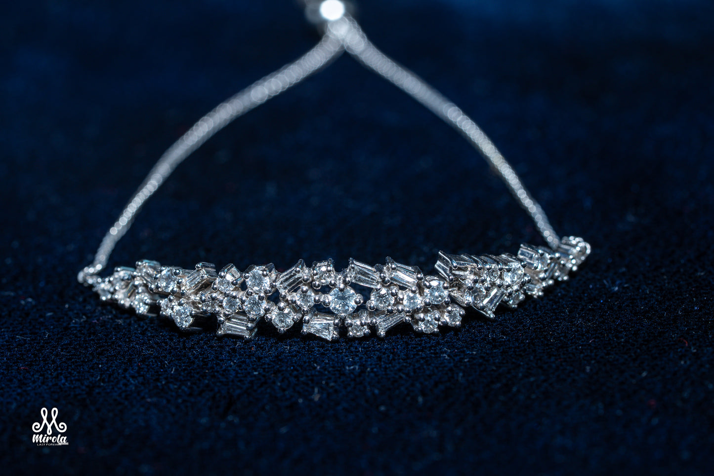 Lady's Snowflake-Inspired Diamond Bracelet