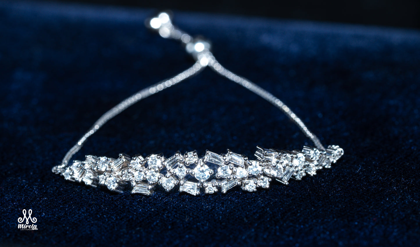 Lady's Snowflake-Inspired Diamond Bracelet