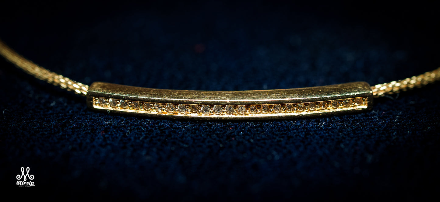 Wire Diamond Bangle in 14k Yellow Gold