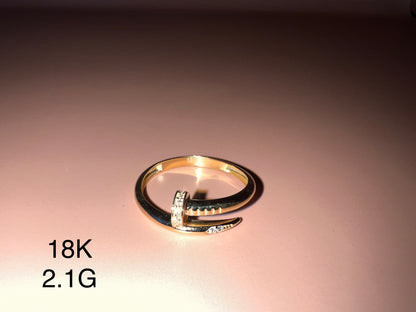 18K Yellow Gold Nail ring