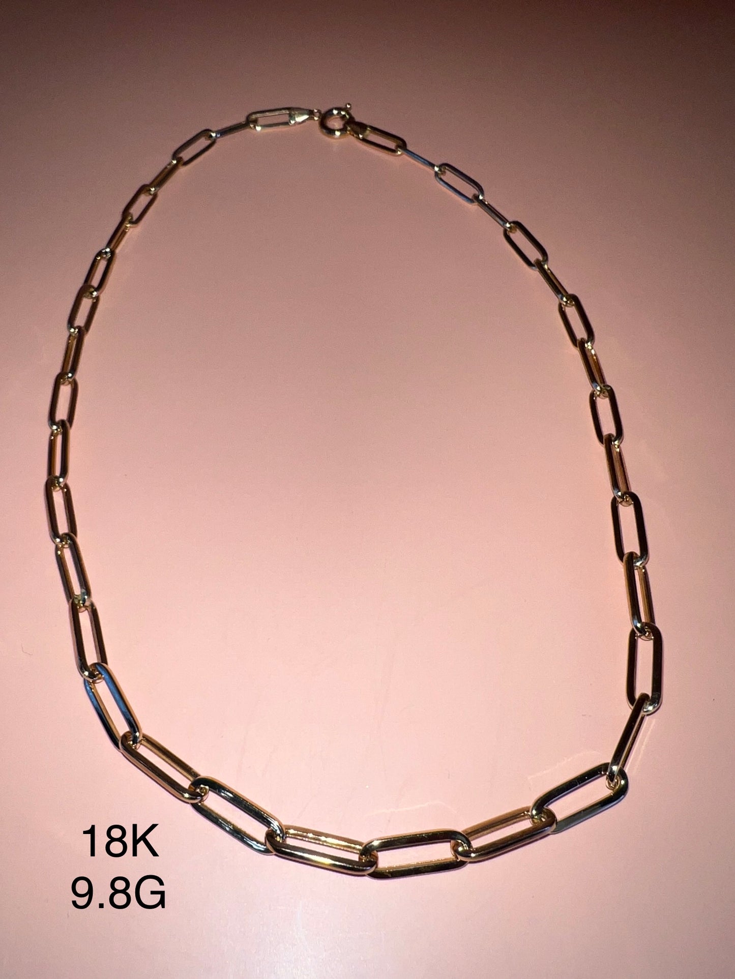 18K Yellow Gold Paperclip necklace