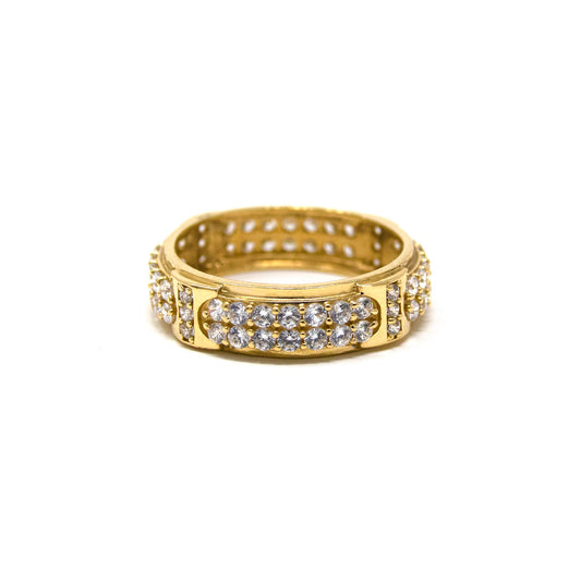 14k Yellow Gold Iced out Band CZ