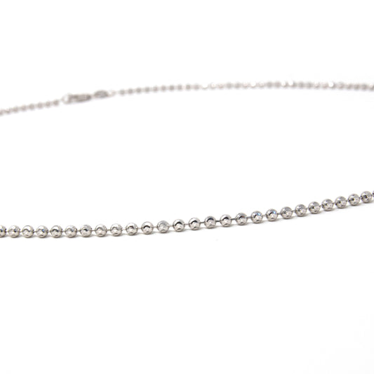 14K White Gold Bead Necklace