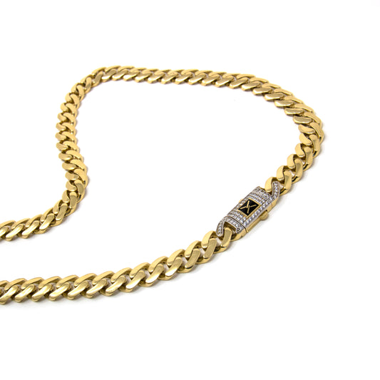 14K Yellow Miami Cubin link Chain