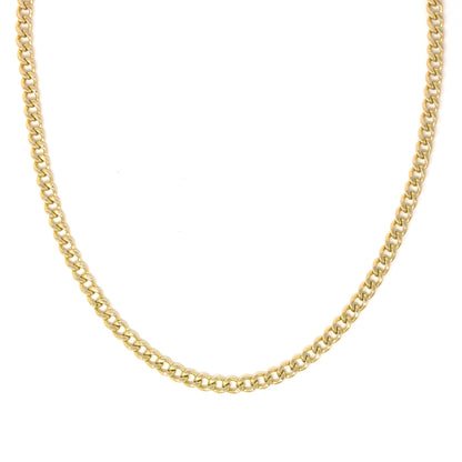 14K Yellow Gold Solid Miami Cubin Link chain