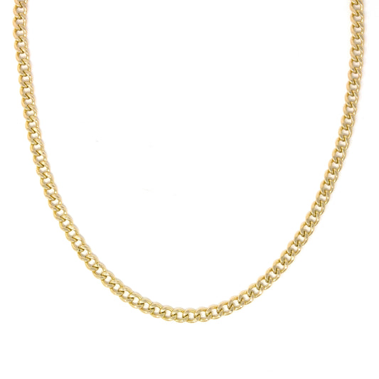 14K Yellow Gold Solid Miami Cubin Link chain