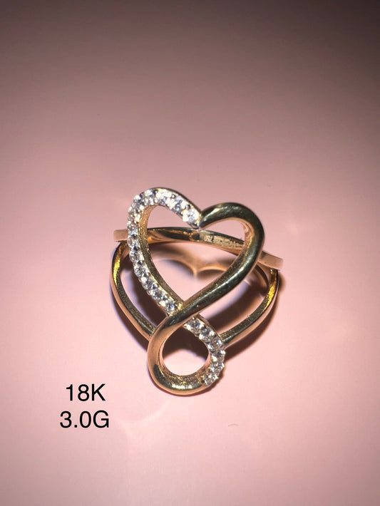18K Yellow Gold Women’s Heart Ring