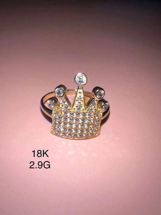 18K Yellow Gold Princess Ring