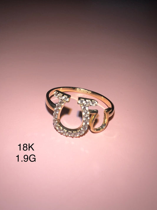 18K yellow gold ring for women