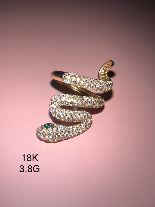 18K Yellow Gold Snake Ring